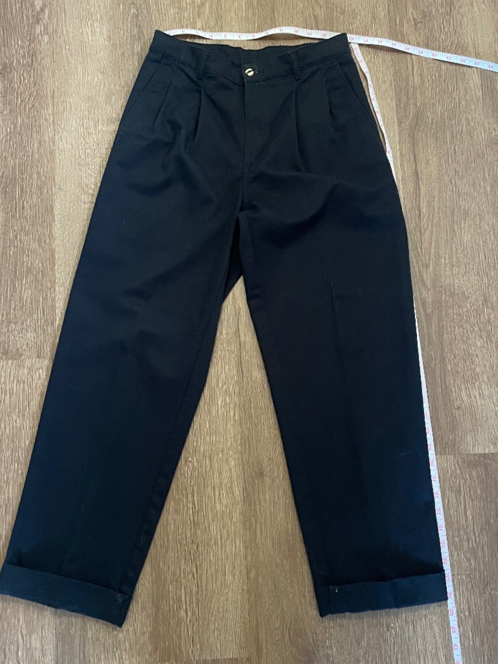 Mens Nevada Size 30 Pleated Work Pants Thick Chinos in Black